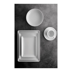 Bandeja porcelana pearl blanca rectangular 17 x 23 cm