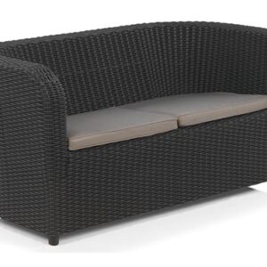 Sofa dos plazas ratan resina Nova grafito Shaf