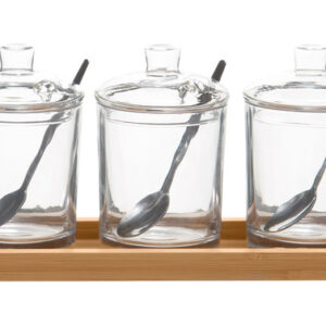 Azucarero triple base madera Set 3 uds. Andrea
