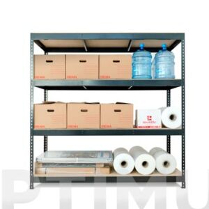 ESTANTERIA METAL 4 ESTANTES MADERA SIN TORNILLOS STOCKER - 200 X 200 X 70 CM GRIS ANTRACITA